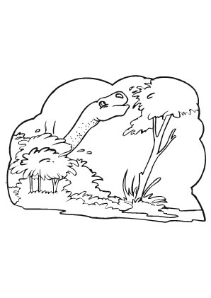 Ausmalbild Apatosaurus am fressen