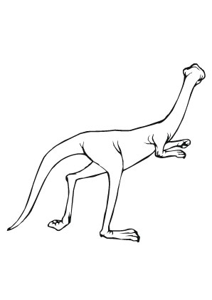 Ausmalbild Beobachtender Dinosaurier