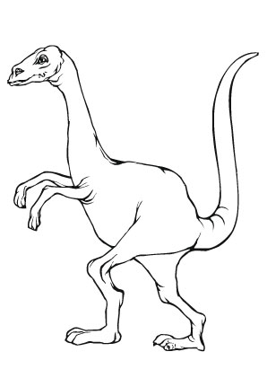 Ausmalbild Dino im Gehen