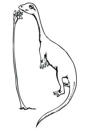 Ausmalbild Dino im Sprung