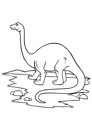 Ausmalbild Kleiner Apatosaurus