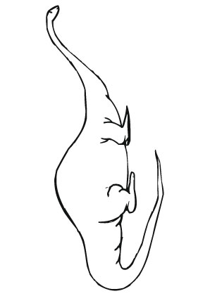 Ausmalbild Uebergewichtiger Dino