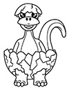 Ausmalbild Dinosaurier Baby schlüpft