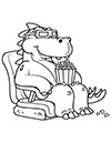 Ausmalbild Dinosaurier im Kino