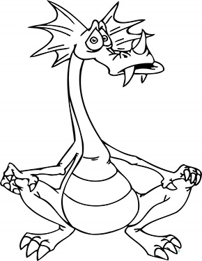 Ausmalbild Drache ist traurig