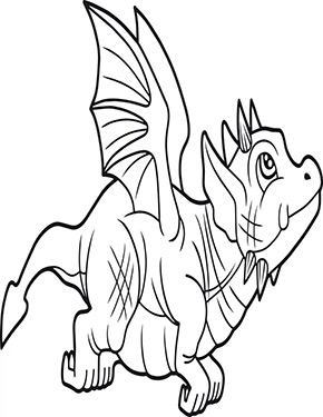 Ausmalbild dicker Drache