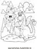 Ausmalbild Burg Drache