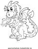Ausmalbild Drache 3