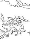 Ausmalbild Drache geht spazieren
