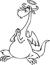 Ausmalbild Drache mit Heiligenschein