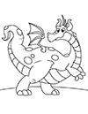 Ausmalbild Drache mit Punkten