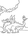Ausmalbild Drache mit Vogel
