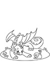 Ausmalbild Drache und Schnecke