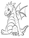 Ausmalbild süsses Drachen Baby