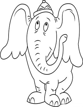 Ausmalbild Elefant Dumbo