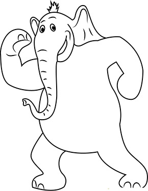 ausmalbild elefant mit muskeln zum ausdrucken