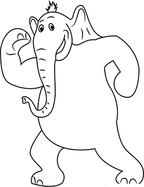 Ausmalbild Elefant mit Muskeln