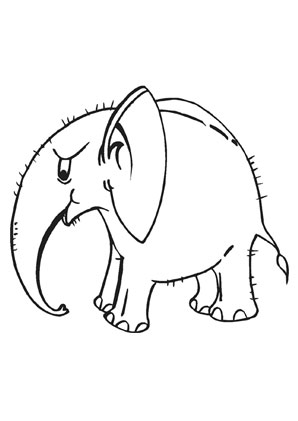 Ausmalbild Kleiner graür Elefant