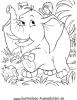 Ausmalbild Elefant im Dschungel
