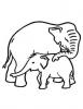 Ausmalbild Elefant mit Baby
