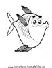 Ausmalbild Fisch 4