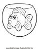 Ausmalbild Fisch im Glas