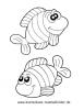 Ausmalbild Fische 1
