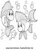 Ausmalbild Fische im Wasser