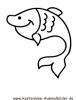 Ausmalbild einfacher Fisch