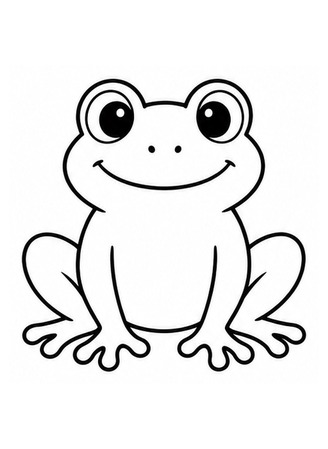 Ausmalbild Einfacher Frosch von vorne