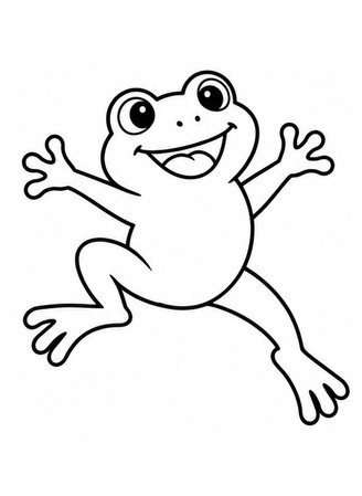 Ausmalbild Einfacher springender Frosch