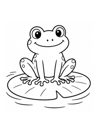 Ausmalbild Frosch auf Seerosenblatt