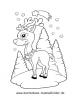 Ausmalbild Hirsch Wald Winter