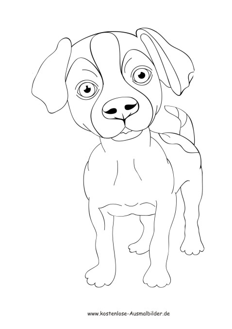 Ausmalbild süsser grosser Hund