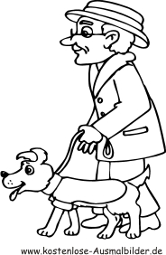 Ausmalbild Gassi gehen 1