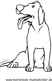 Ausmalbild hechelnder Hund