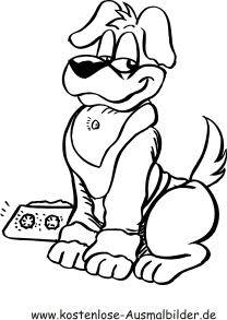 Ausmalbild lachender Hund