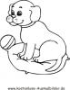 Ausmalbild Hund Welpe