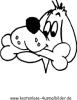 Ausmalbild Hunde mit Knochen