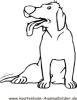 Ausmalbild hechelnder Hund
