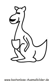 Ausmalbild einfaches Känguru