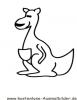 Ausmalbild einfaches Känguru