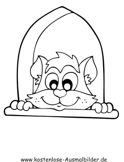Ausmalbild Katze 7