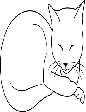 Ausmalbild eine schlafende Katze