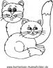 Ausmalbild Katze und Kater