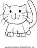 Ausmalbild einfache Katze 1