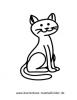 Ausmalbild einfache Katze