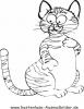 Ausmalbild gestreifte Katze 1