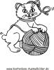 Ausmalbild spielende Katze