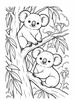Ausmalbild Zwei Koalas im Eukalyptusbaum